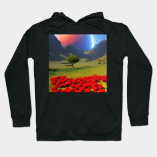 Valentine Wall Art - Field of hearts - Unique Valentine Fantasy Planet Landsape - Photo print, canvas, artboard print, Canvas Print and T shirt Hoodie